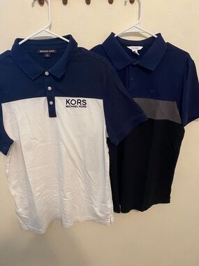 Michael Kors Boys' Navy & White Colorblock Polo